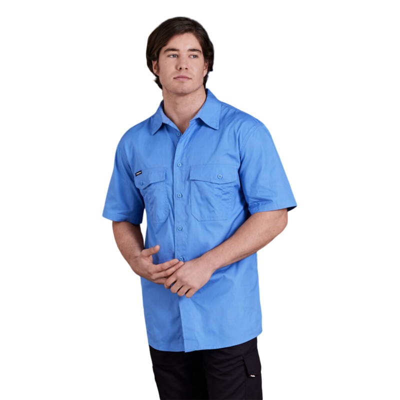 KingGee Men's Workcool 2 Lightweight Ripstop Short Sleeve Work Shirt - Sky