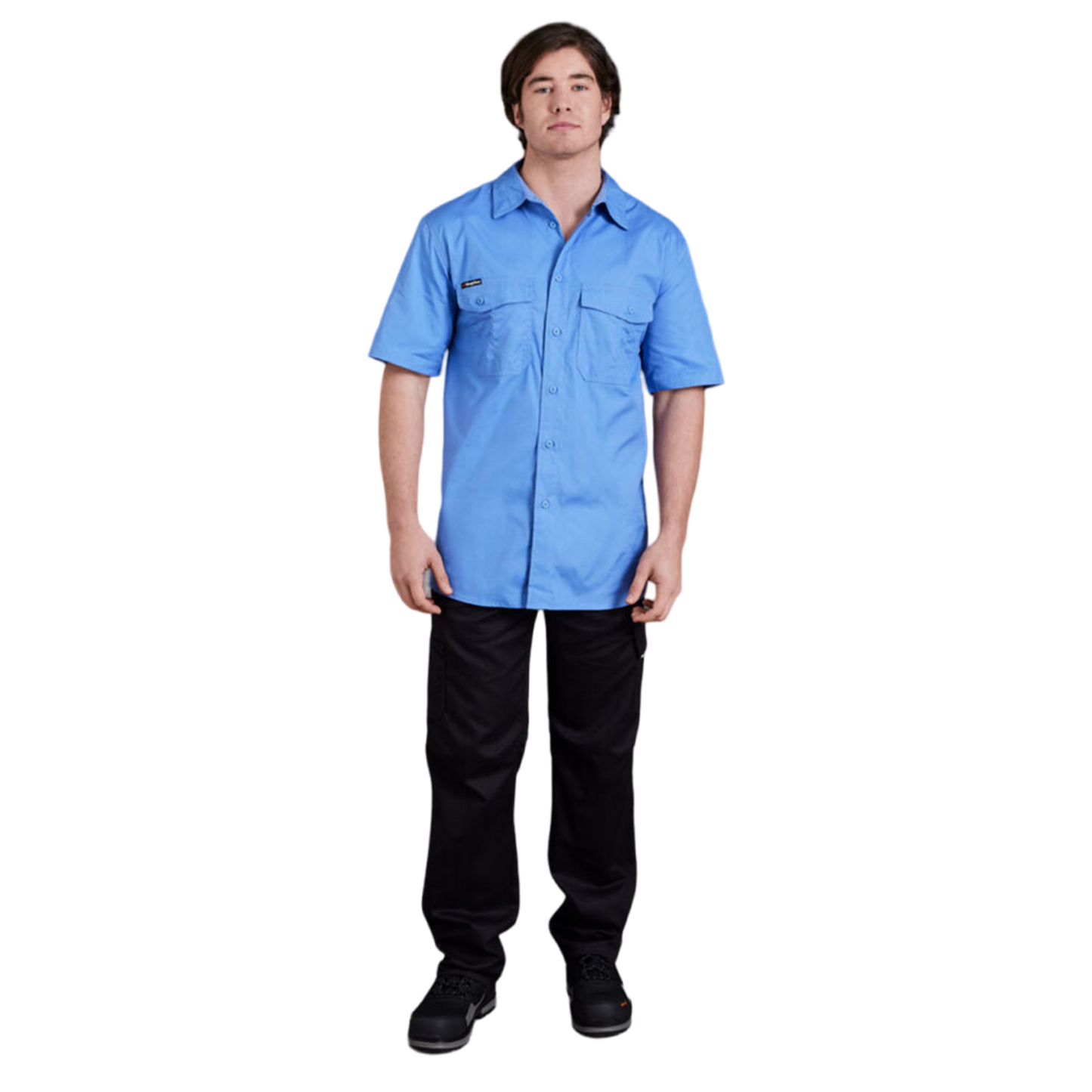 KingGee Men's Workcool 2 Lightweight Ripstop Short Sleeve Work Shirt - Sky