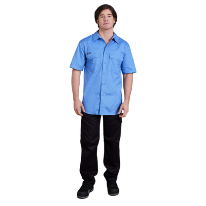 KingGee Men's Workcool 2 Lightweight Ripstop Short Sleeve Work Shirt - Sky