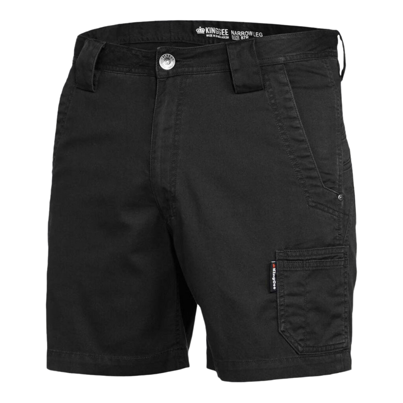 KingGee Men's Tradies Summer Lightweight Cargo Short Shorts - Black