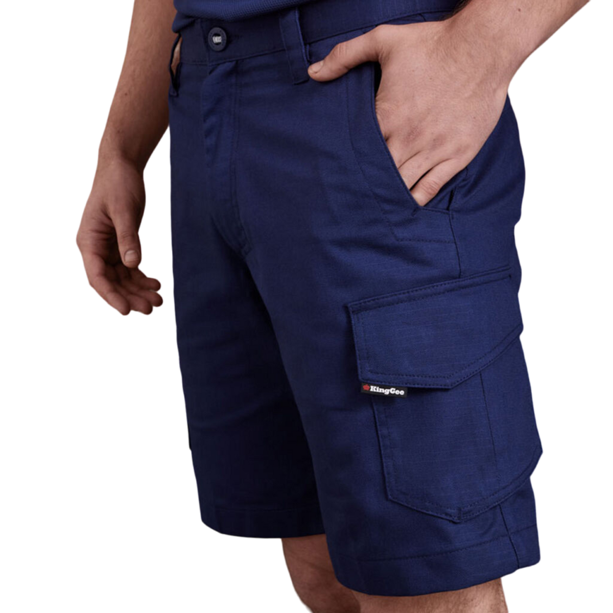 KingGee Men's Workcool 2 Lightweight Ripstop Cargo Work Shorts - Navy