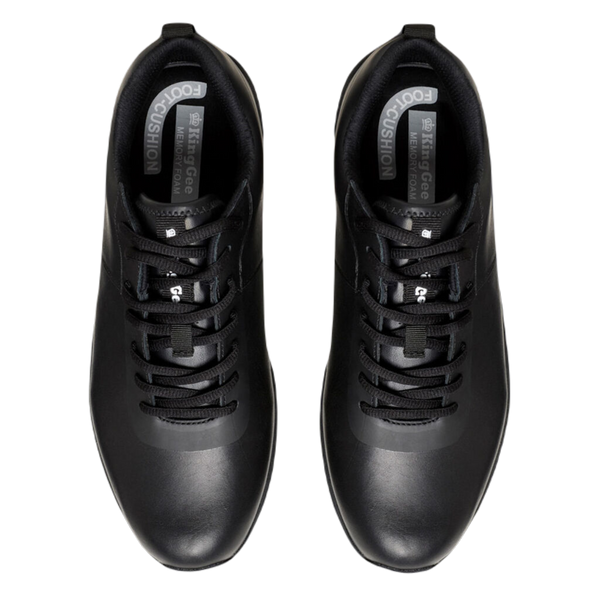 KingGee Men's Superlite Leather Lace Up Work Shoes - Black