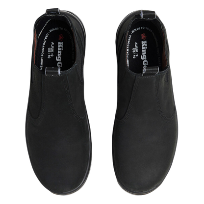 KingGee Men's Station Non Safety Pull Up Gusset Suede Boots - Black