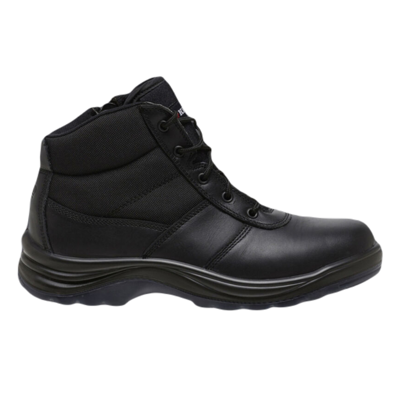 KingGee Men's Tradie Shield Zip/Lace Non Safety Boots With Scuff Cap - Black