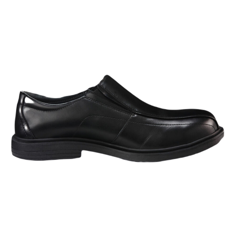 KingGee Men's Collins Leather Slip On Safety Toe Shoes - Black