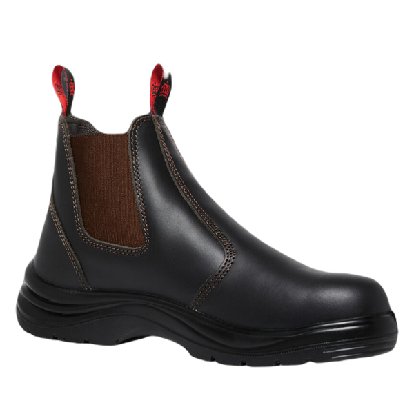 KingGee Men's Flinders Leather Steel Cap Gusset Work Boots - Claret