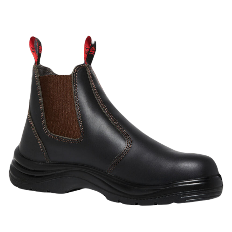 KingGee Men's Flinders Leather Steel Cap Gusset Work Boots - Claret
