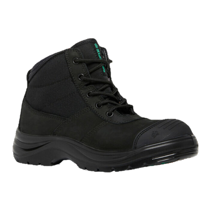 KingGee Women's Tradie Zip/Lace Steel Cap Work Boots 5" - Black