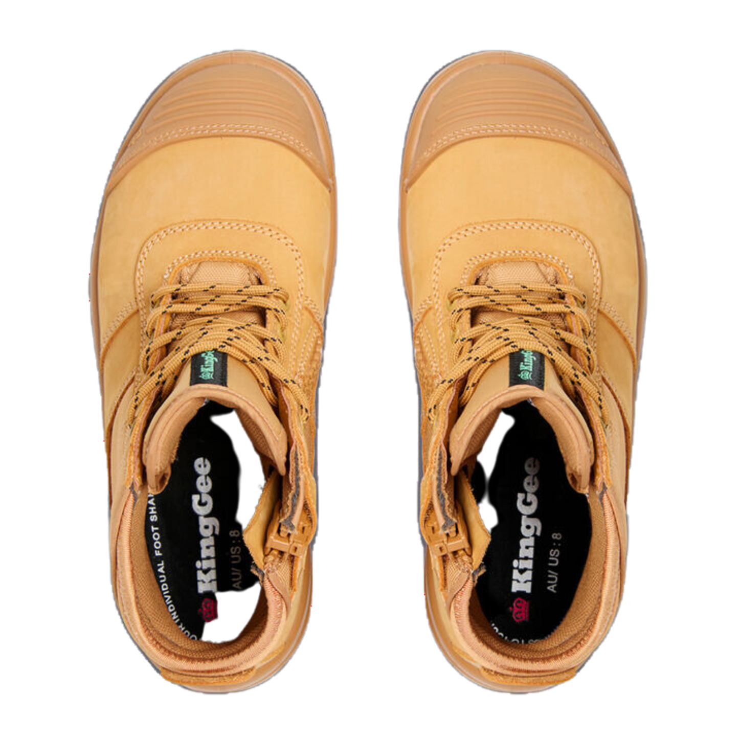 KingGee Women's Tradie Zip/Lace Steel Cap Work Boots 5" - Wheat