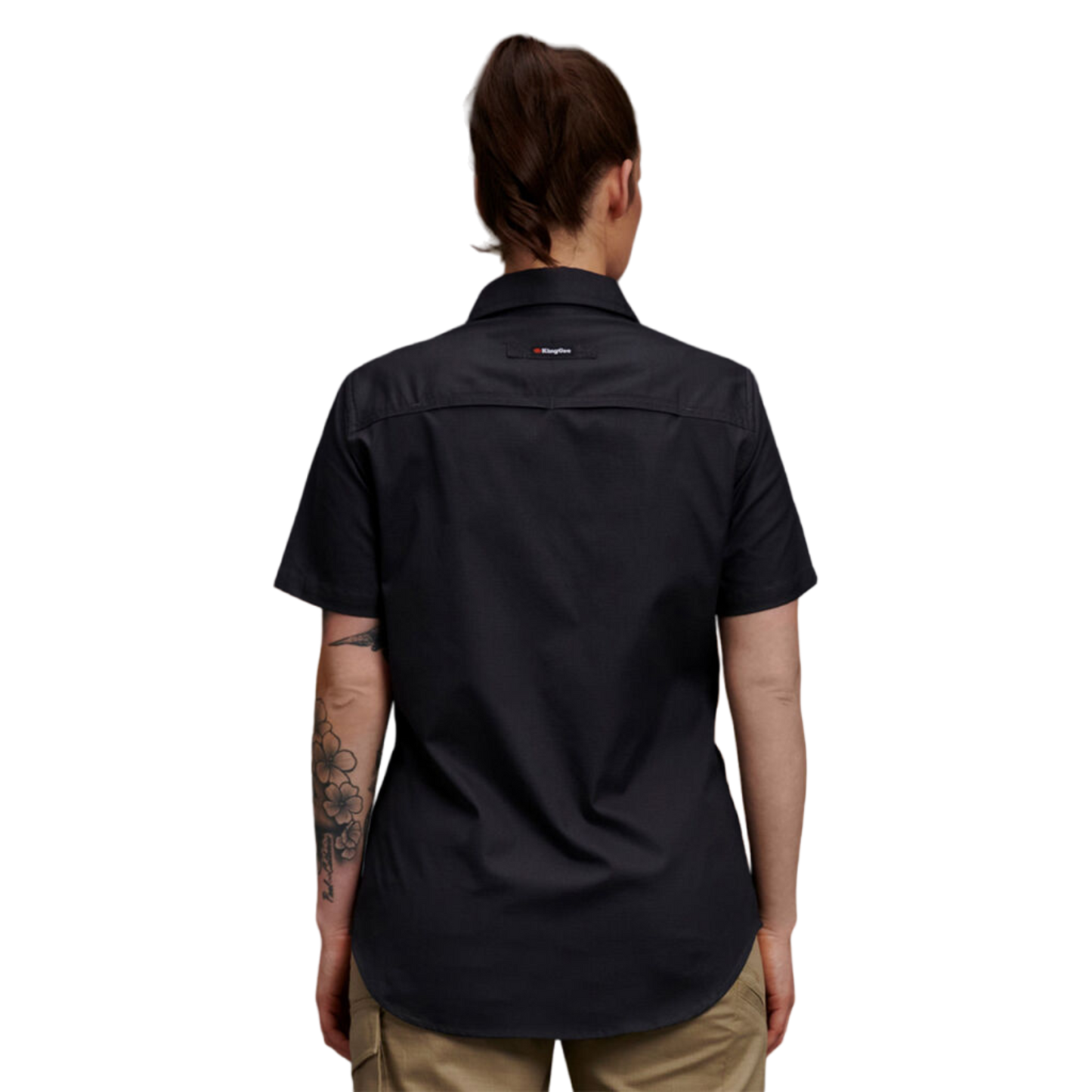 KingGee Women's Workcool 2 Lightweight Short Sleeve Work Shirt - Charcoal