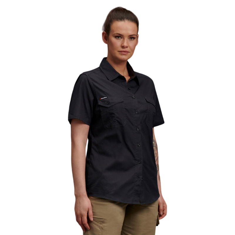 KingGee Women's Workcool 2 Lightweight Short Sleeve Work Shirt - Charcoal