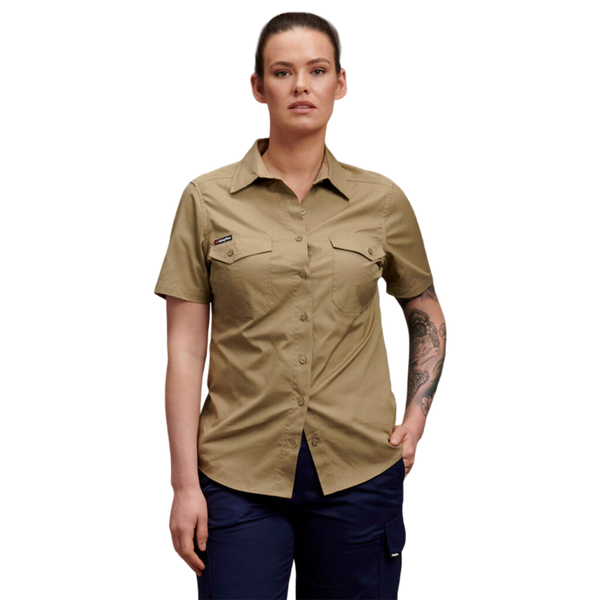 KingGee Women's Workcool 2 Lightweight Short Sleeve Work Shirt - Khaki