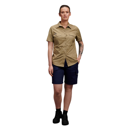 KingGee Women's Workcool 2 Lightweight Short Sleeve Work Shirt - Khaki
