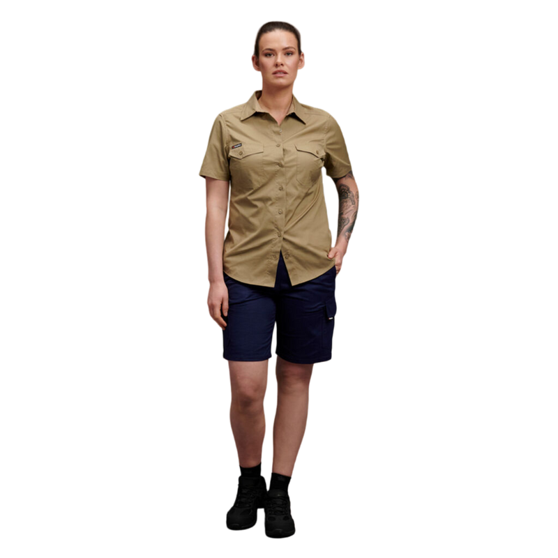 KingGee Women's Workcool 2 Lightweight Short Sleeve Work Shirt - Khaki