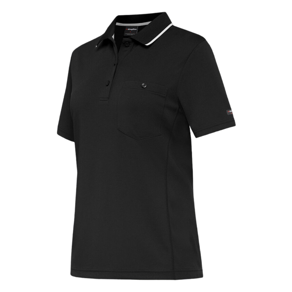 KingGee Women's Workcool Hyperfreeze Short Sleeve Polo Shirt - Black