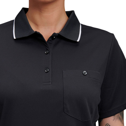 KingGee Women's Workcool Hyperfreeze Short Sleeve Polo Shirt - Charcoal