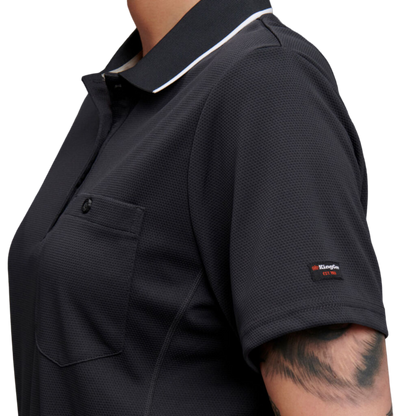KingGee Women's Workcool Hyperfreeze Short Sleeve Polo Shirt - Charcoal
