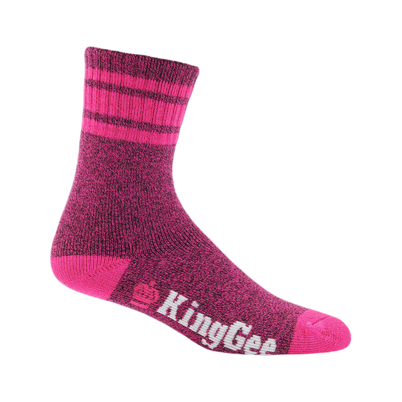 KingGee Women's Bamboo Crew Work Socks - Pink Marle