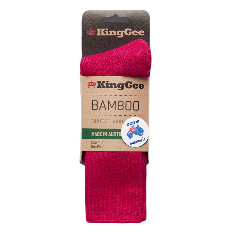 KingGee Women's Bamboo Work Sock - Hot Pink