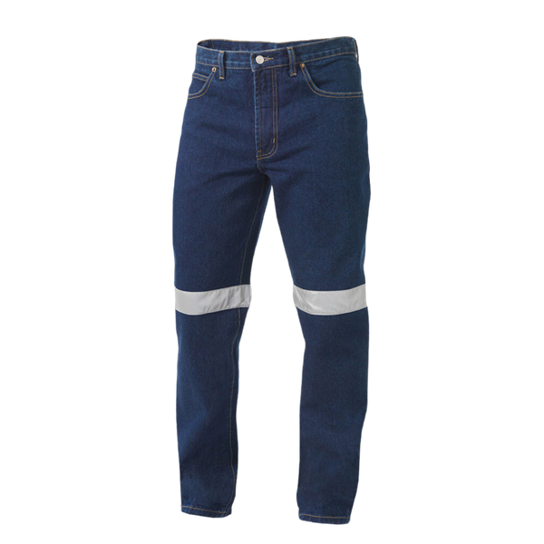 KingGee Men's Reflective Denim Work Jeans - Stonewash