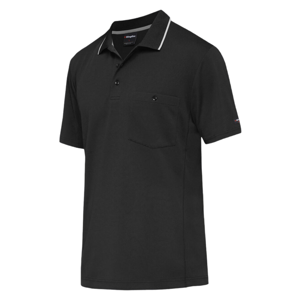 KingGee Men's Workcool Hyperfreeze Short Sleeve Polo Shirt - Black
