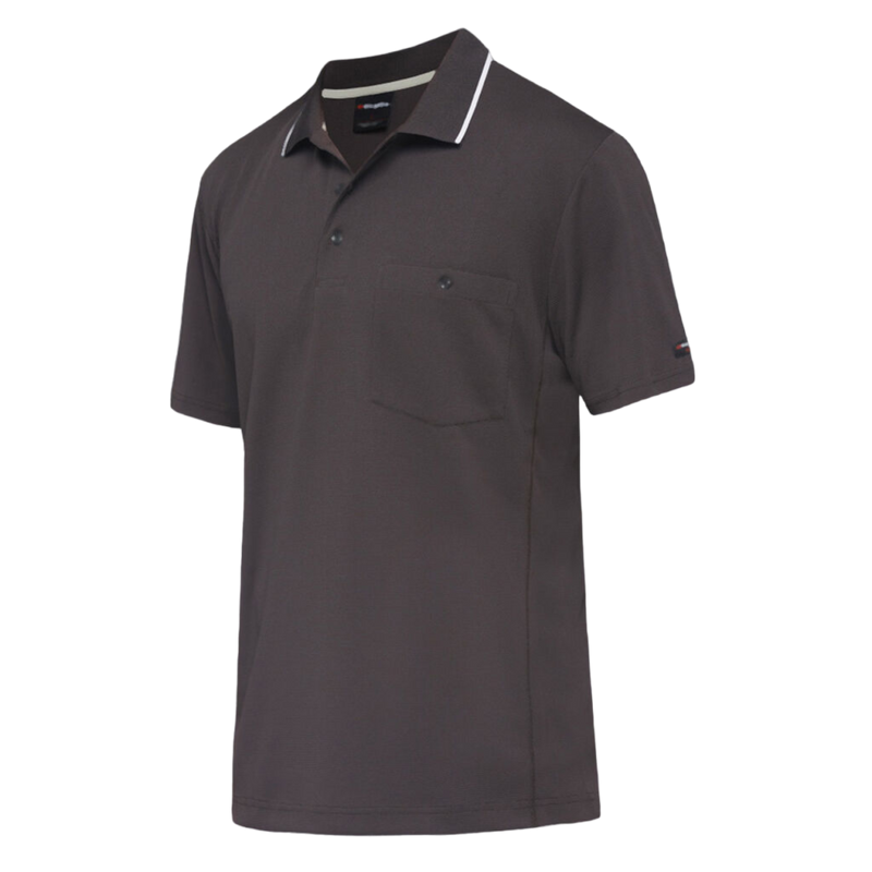KingGee Men's Workcool Hyperfreeze Short Sleeve Polo Shirt - Charcoal