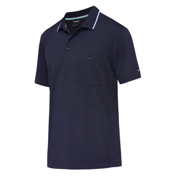 KingGee Men's Workcool Hyperfreeze Short Sleeve Polo Shirt - Navy