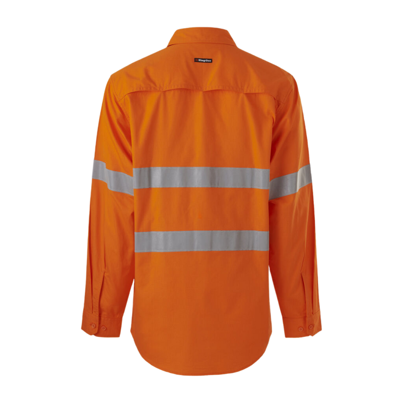 KingGee Men's Workcool Vented Shirt Taped Long Sleeve - Orange