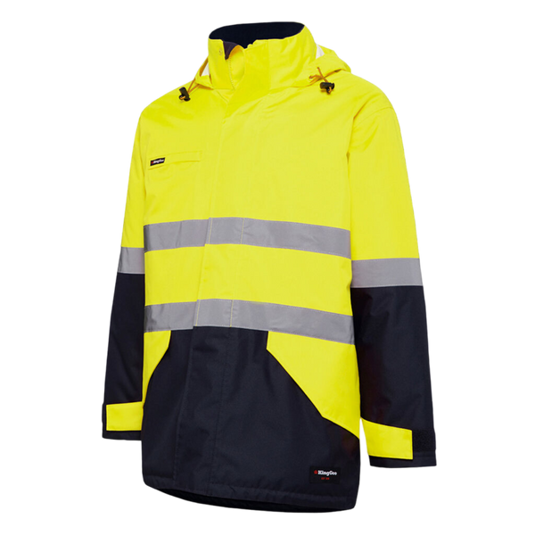 KingGee Men's Hi-Vis Reflective Waterproof Insulated Jacket - Yellow/Navy