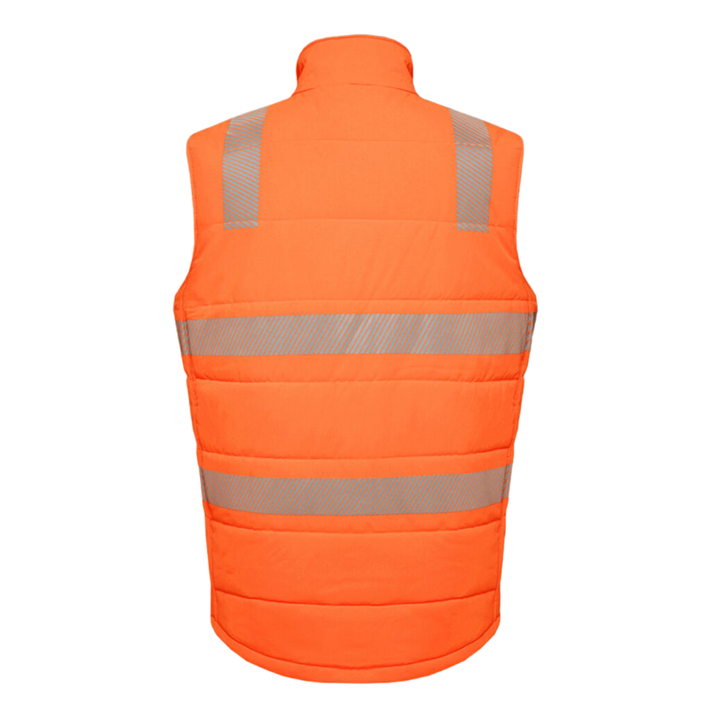 KingGee Men's Hi-Vis Reflective Ripstop Puffer Work Vest - Orange