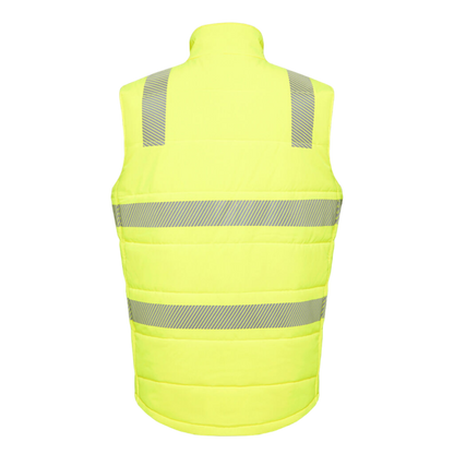 KingGee Men's Hi-Vis Reflective Ripstop Puffer Work Vest - Yellow