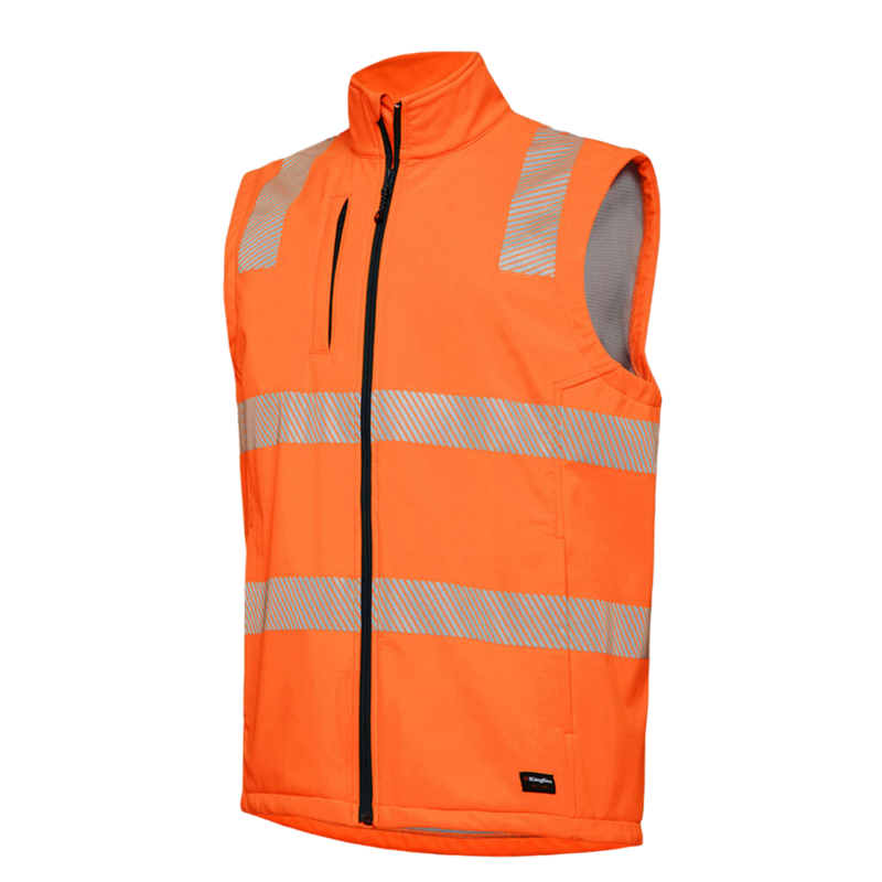 KingGee Men's Hi-Vis Softshell Reflective Ripstop Work Vest - Orange