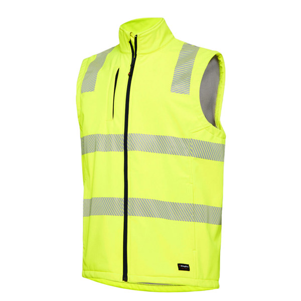 KingGee Men's Hi-Vis Softshell Reflective Ripstop Work Vest - Yellow