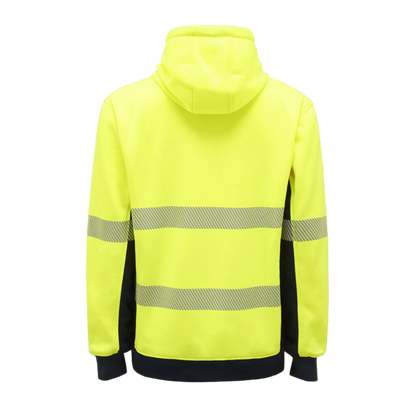 KingGee Men's Hi-Vis Reflective Pullover Hoodie - Yellow/Navy