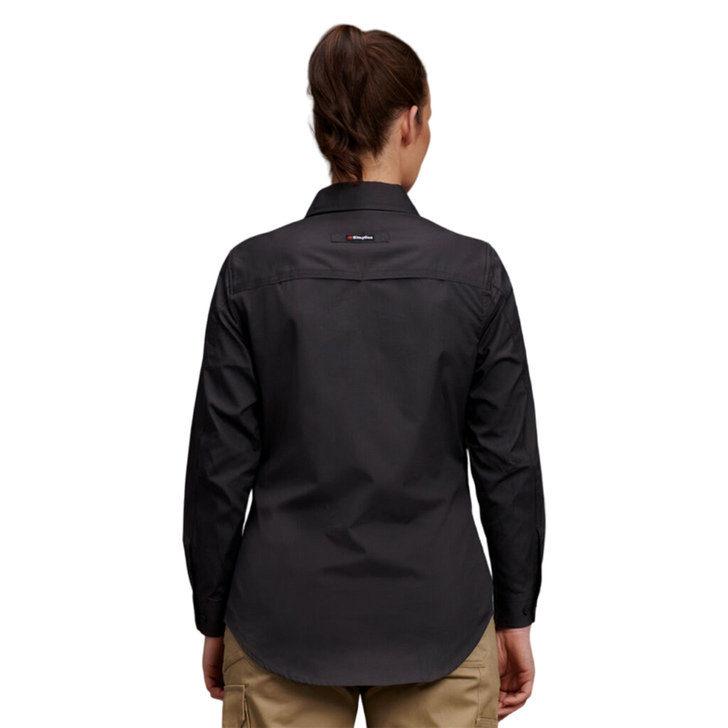 KingGee Women's Workcool 2 Long Sleeve Ripstop Work Shirt - Charcoal