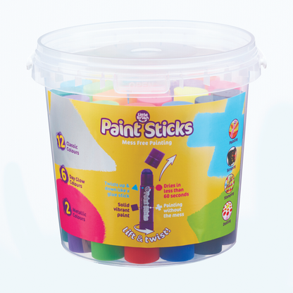 Little Brian Paint Sticks Bucket - Assorted 20 pk
