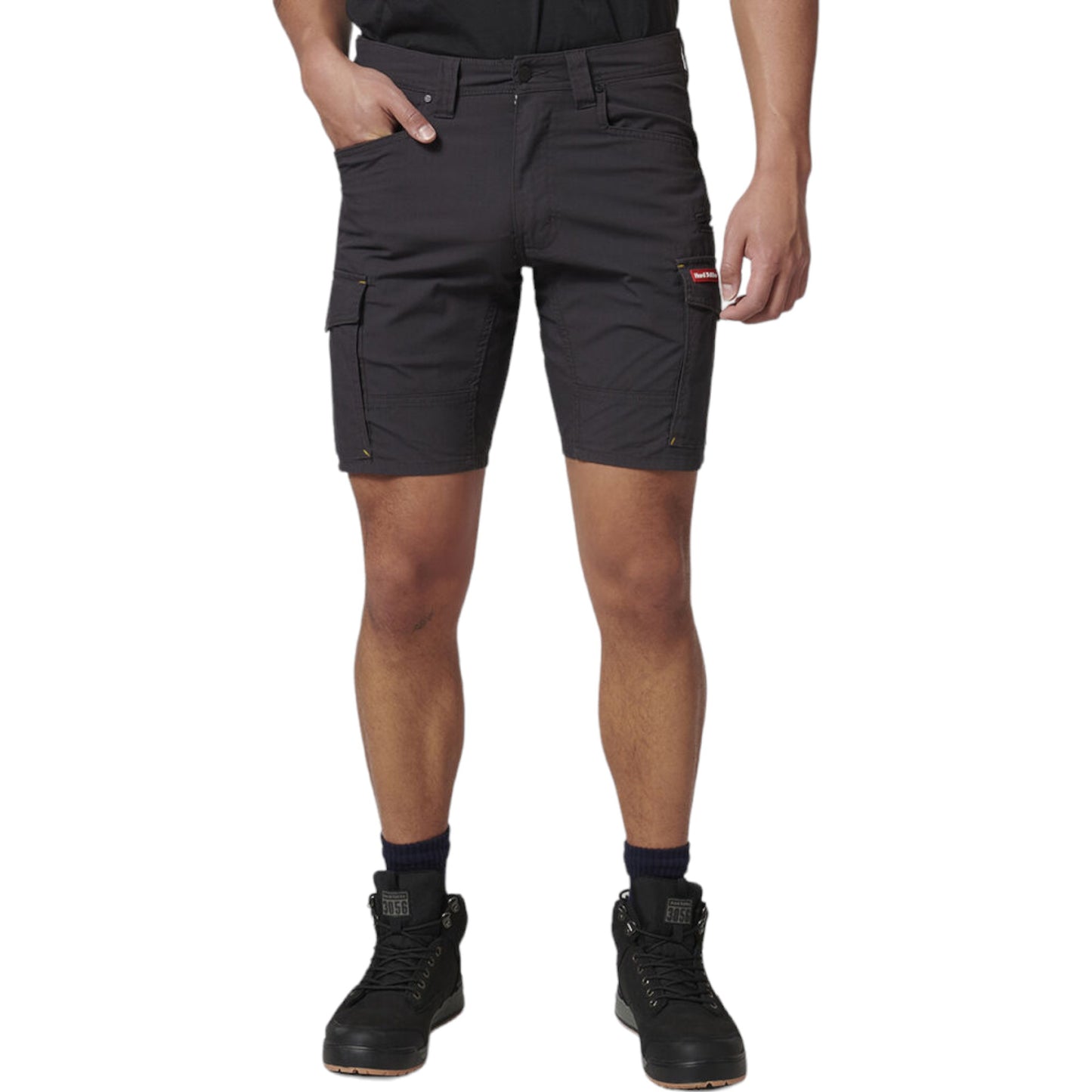 HARD YAKKA MEN'S 3056 RIPSTOP UTILITY SHORT - CHARCOAL
