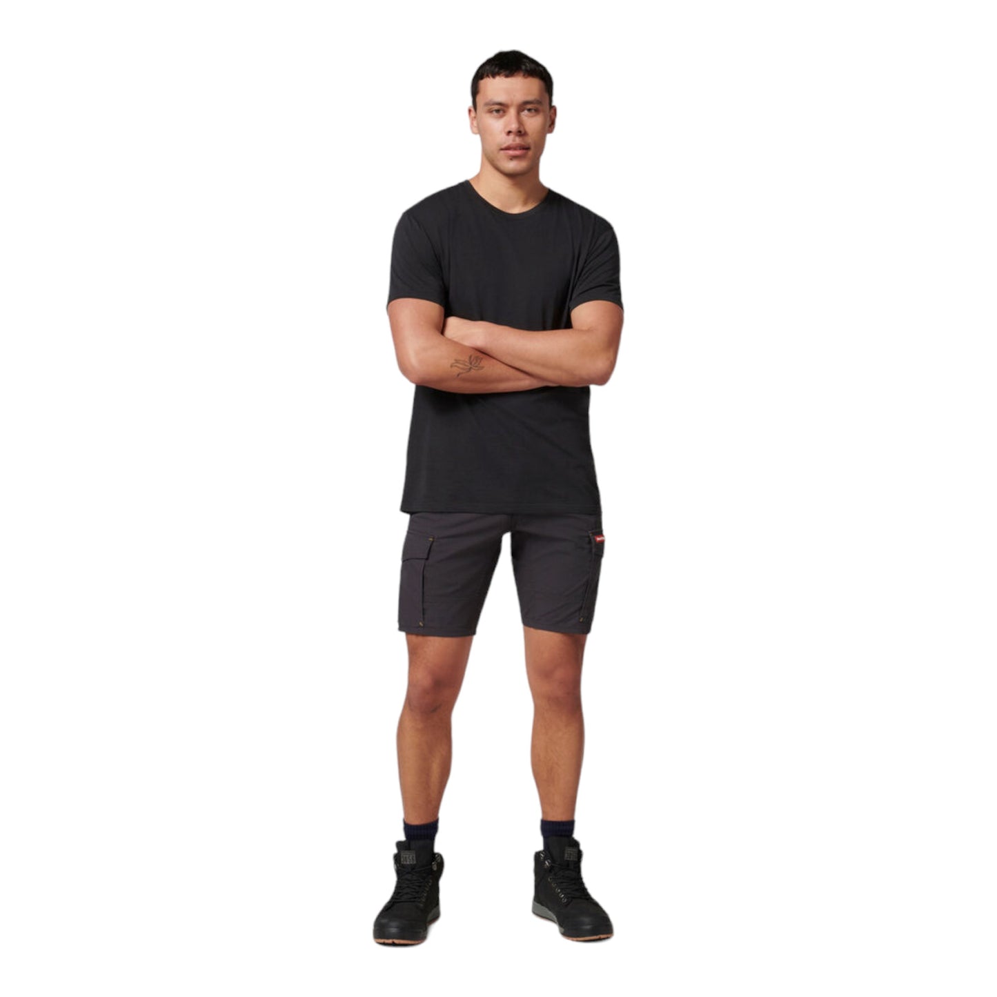 HARD YAKKA MEN'S 3056 RIPSTOP UTILITY SHORT - CHARCOAL