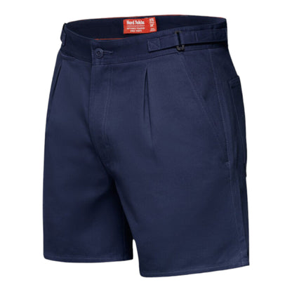 Hard Yakka Men's Relaxed Fit Cotton Drill Short with Side Tabs - Navy