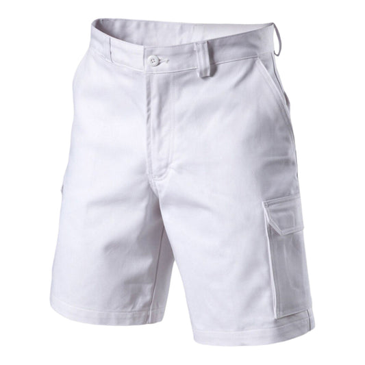 Hard Yakka Men's Relaxed Fit Mid Weight Cotton Drill Short - White