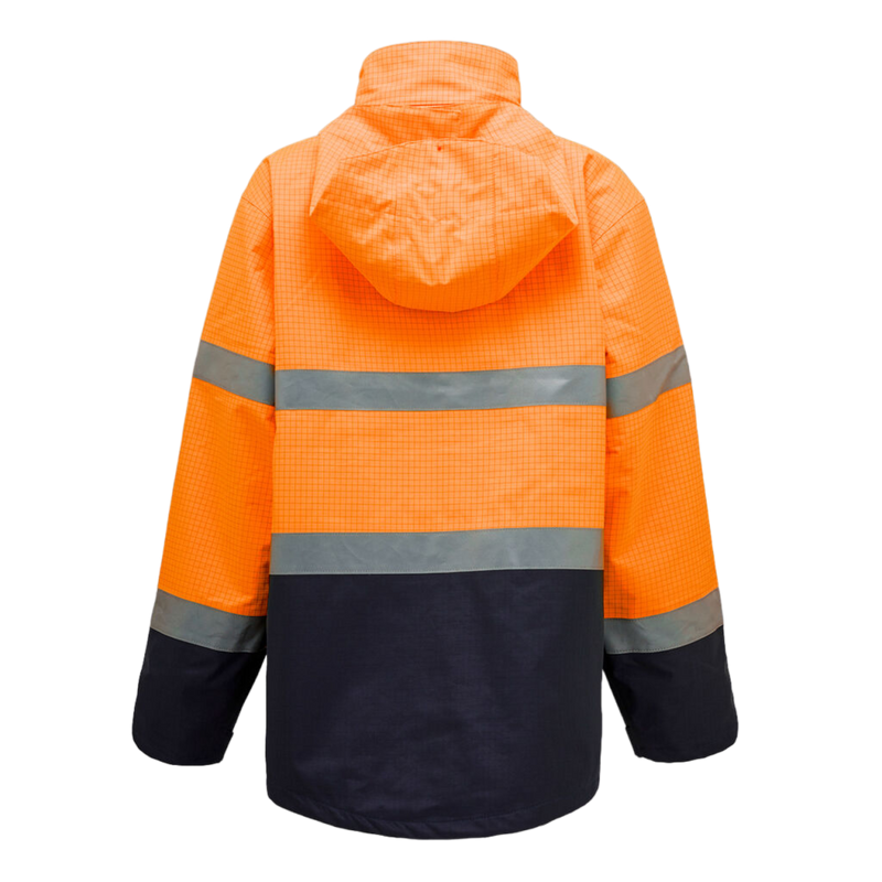 KingGee Men's Fr Wet Weather Jacket - Orange/Navy