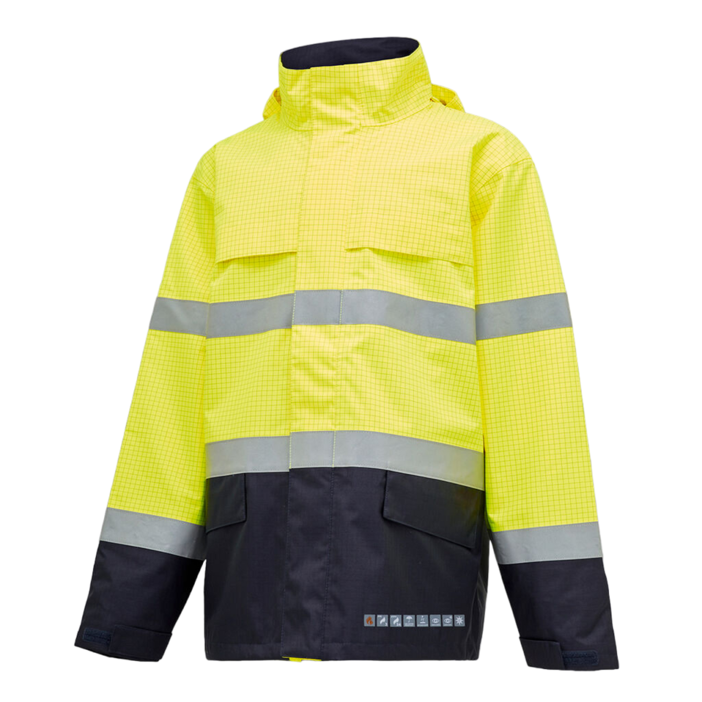 KingGee Men's Fr Wet Weather Jacket - Yellow/Navy