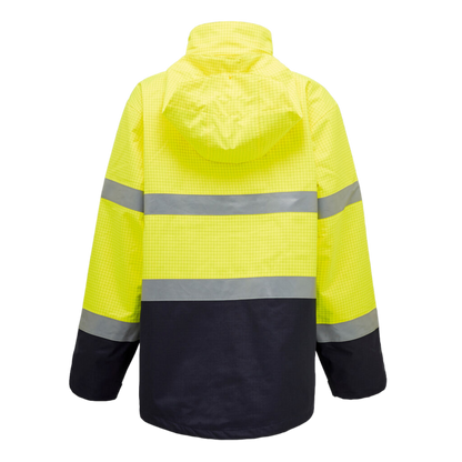 KingGee Men's Fr Wet Weather Jacket - Yellow/Navy