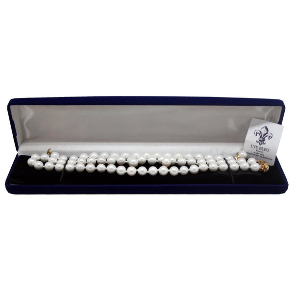 [Clearance] Lys Bleu Mother Of Pearl Necklace & Earrings Set with Swarovski Elements