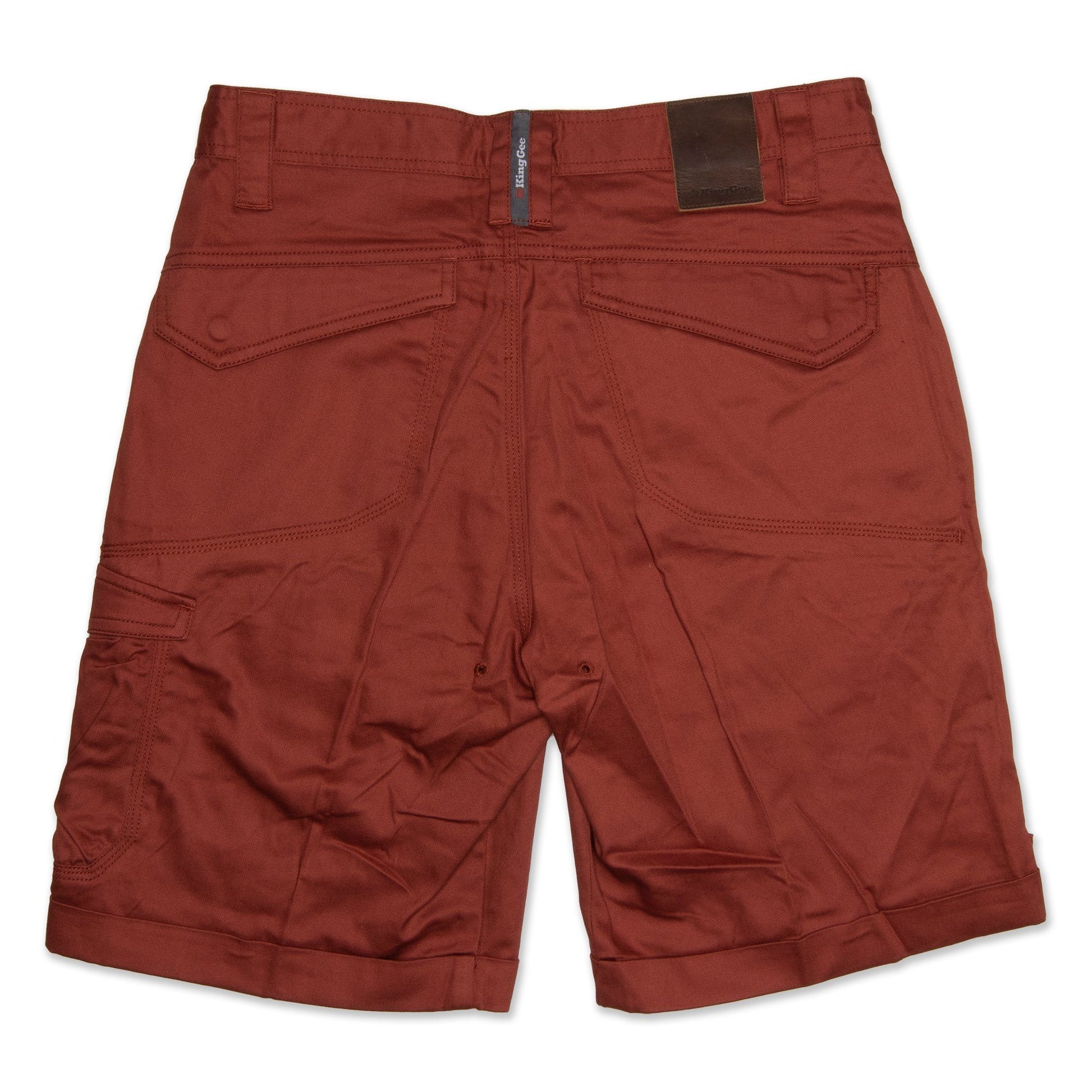 King Gee Tradies Roll Up Men's Shorts - Rust Workwear King Gee 