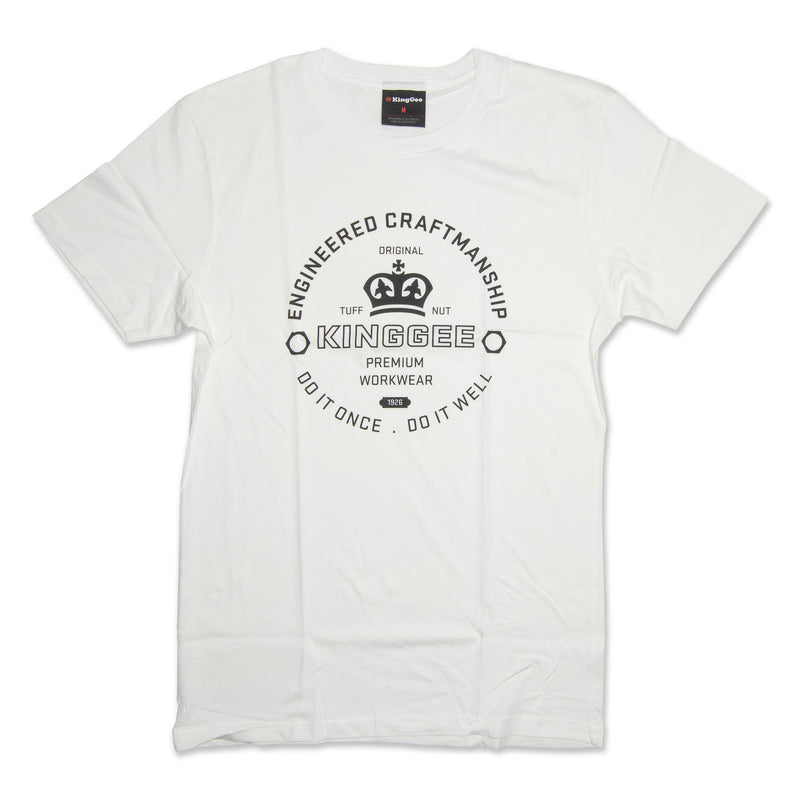 King Gee Tradies T-Shirt - White Workwear King Gee 