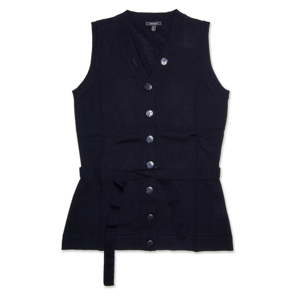StyleCorp Black Knit V-Neck Button Vest - Black Workwear StyleCorp 