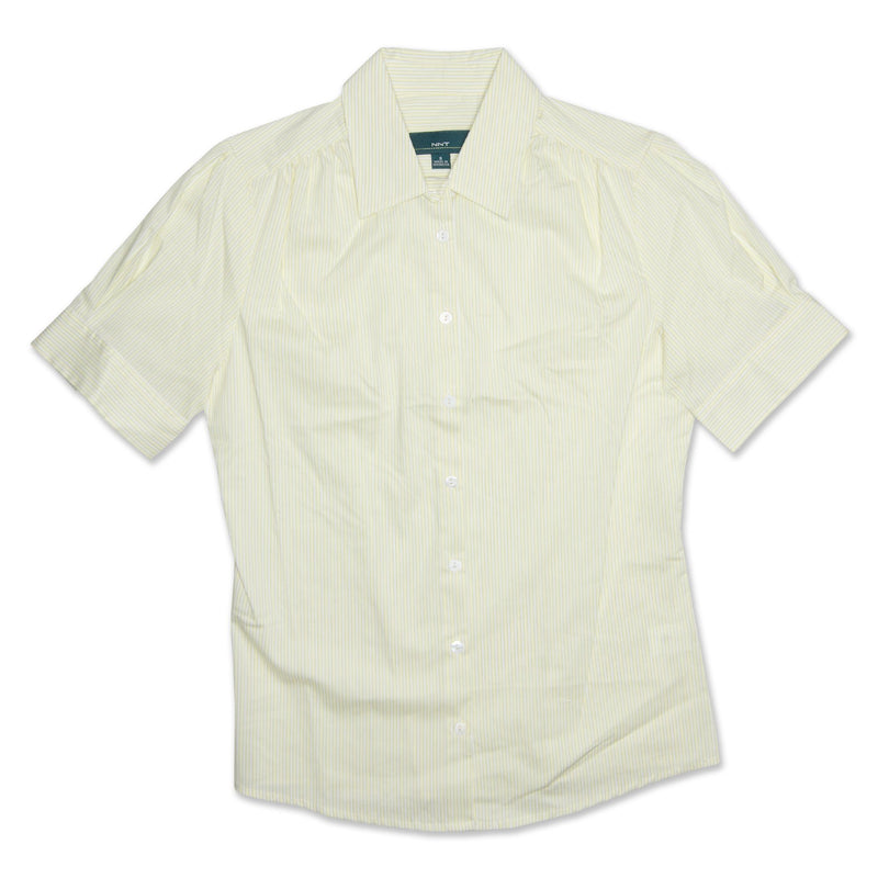 NNT Short Sleeve Tailored Striped Womens Shirt - Lemon Workwear NNT 
