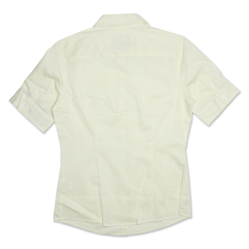 NNT Short Sleeve Tailored Striped Womens Shirt - Lemon Workwear NNT 