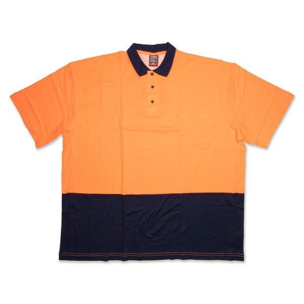 Stubbies Hi Vis Short Sleeve Men's Polo - Orange Workwear Stubbies 